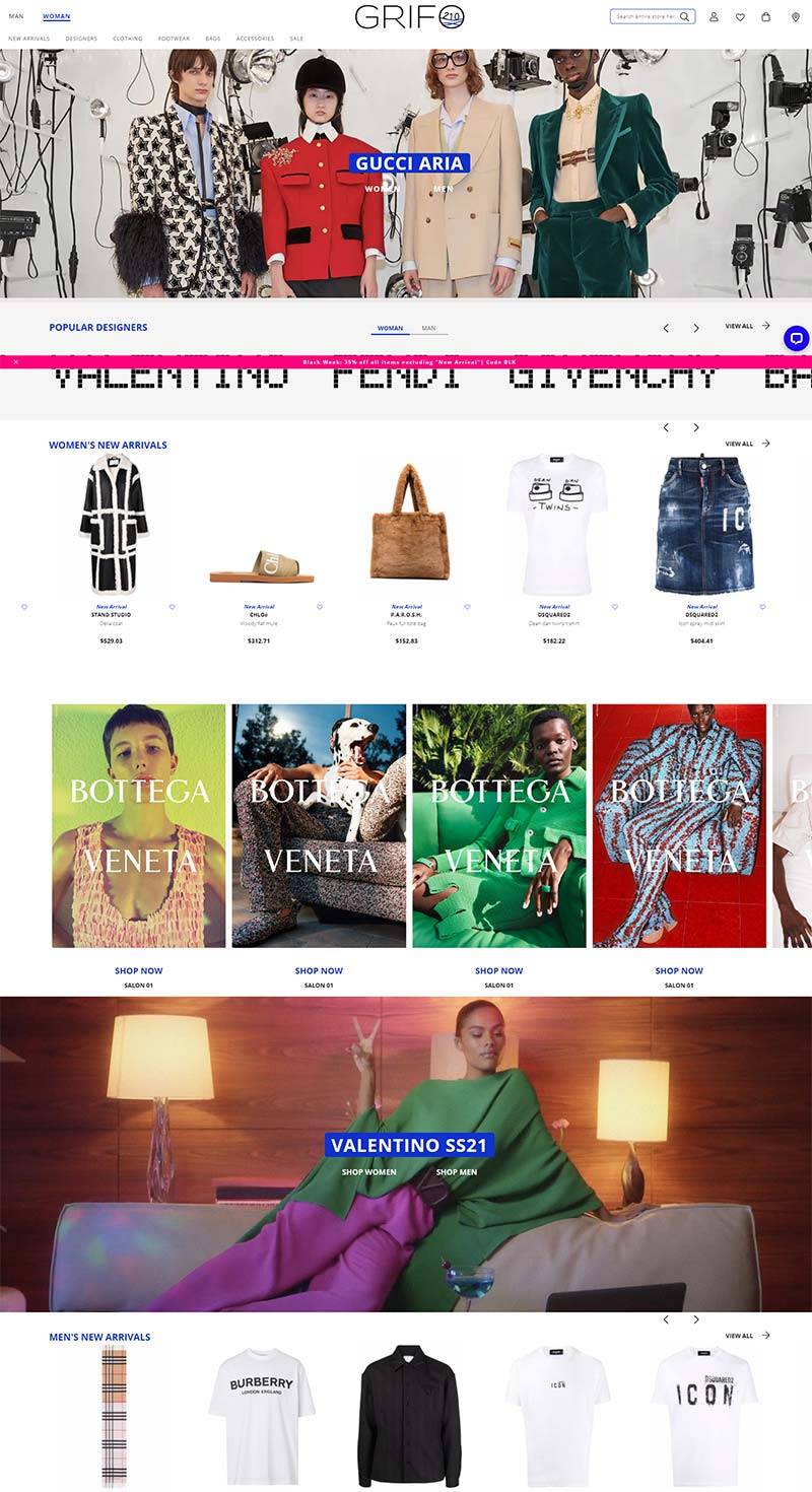 Grifo210 意大利奢侈时装品牌购物网站