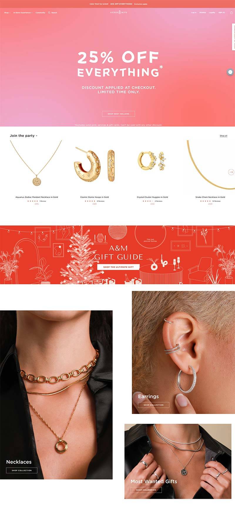 Astrid & Miyu 英国潮流珠宝品牌购物网站