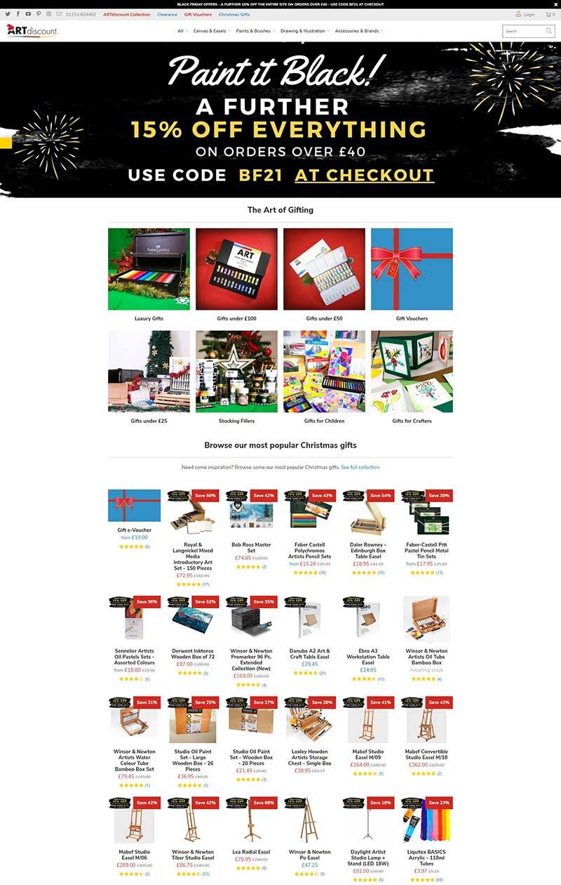 Art Discount 英国美术工具产品购物网站