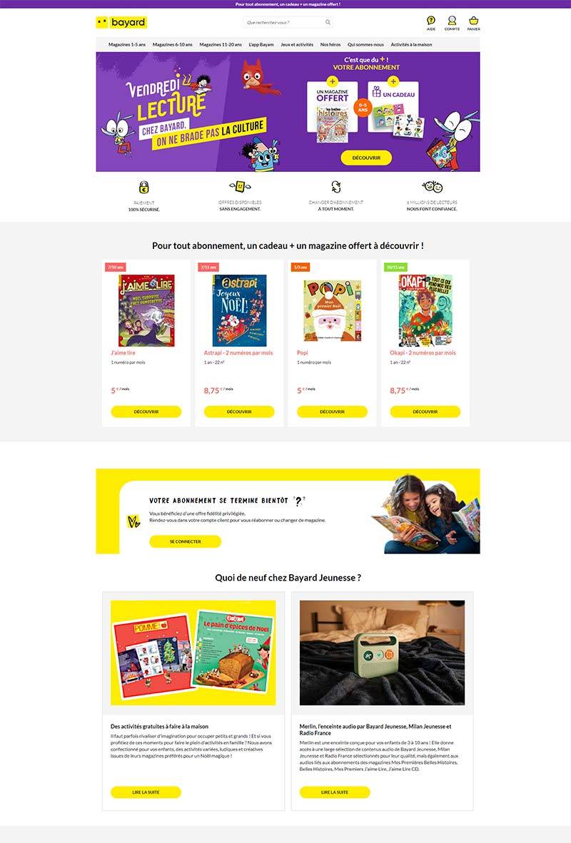 Bayard Jeunesse 法国儿童图书品牌购物网站