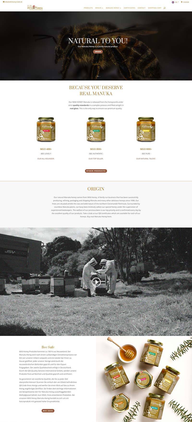 Wild Honey 德国麦卢卡野生蜂蜜品牌购物网站