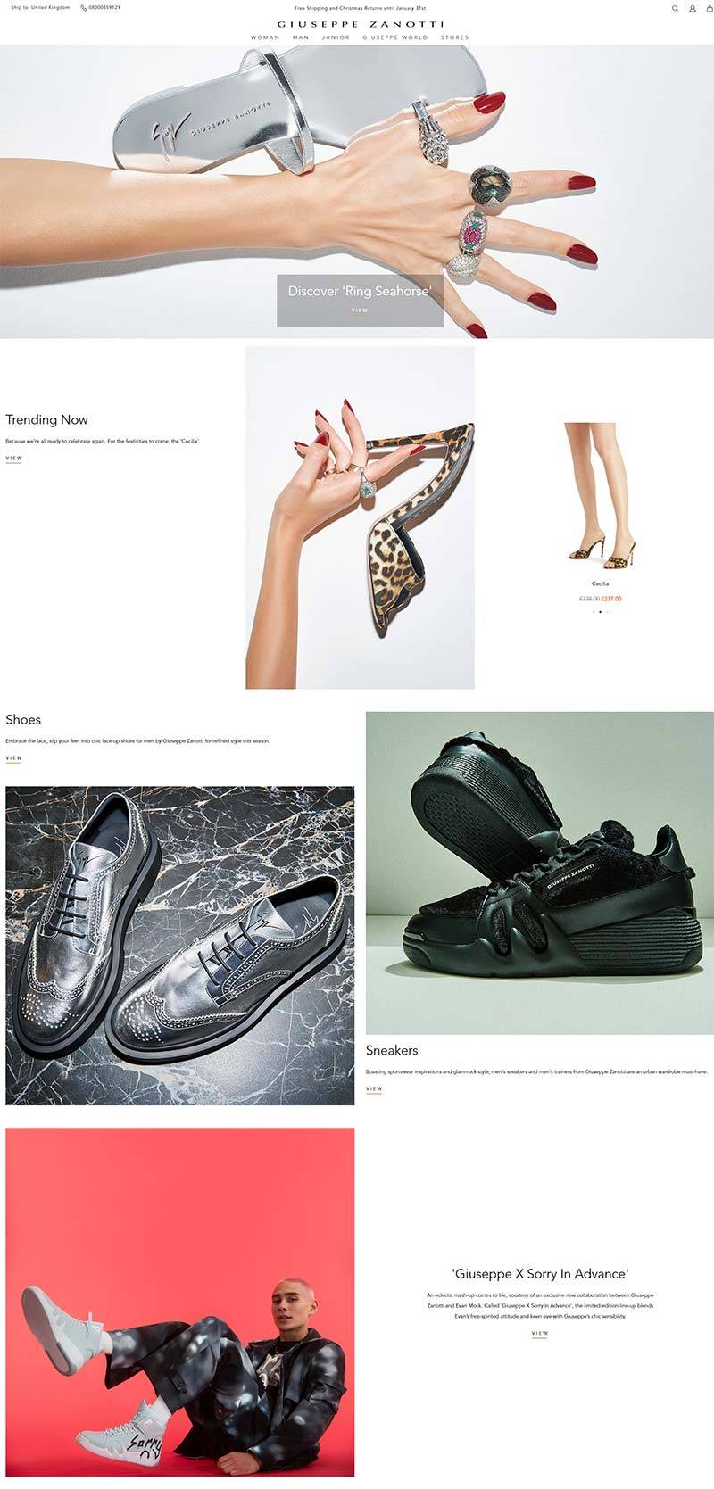 Giuseppe Zanotti UK 意大利高端女鞋品牌英国官网