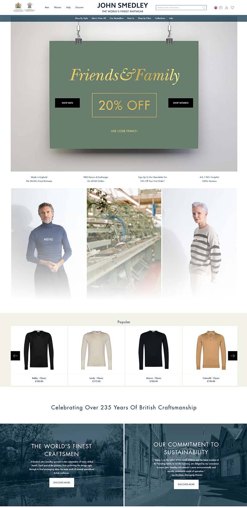John Smedley 英国针织服装品牌购物网站