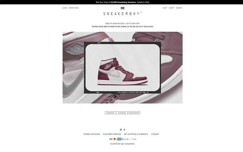 Sneakerboy 澳大利亚鞋服零售品牌购物网站