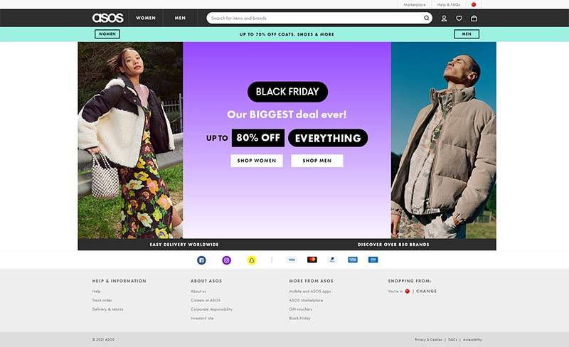 ASOS USA 美国时尚百货品牌购物网站