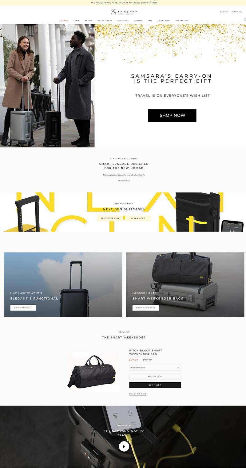 Samsara Luggage 美国智能旅行箱品牌购物网站
