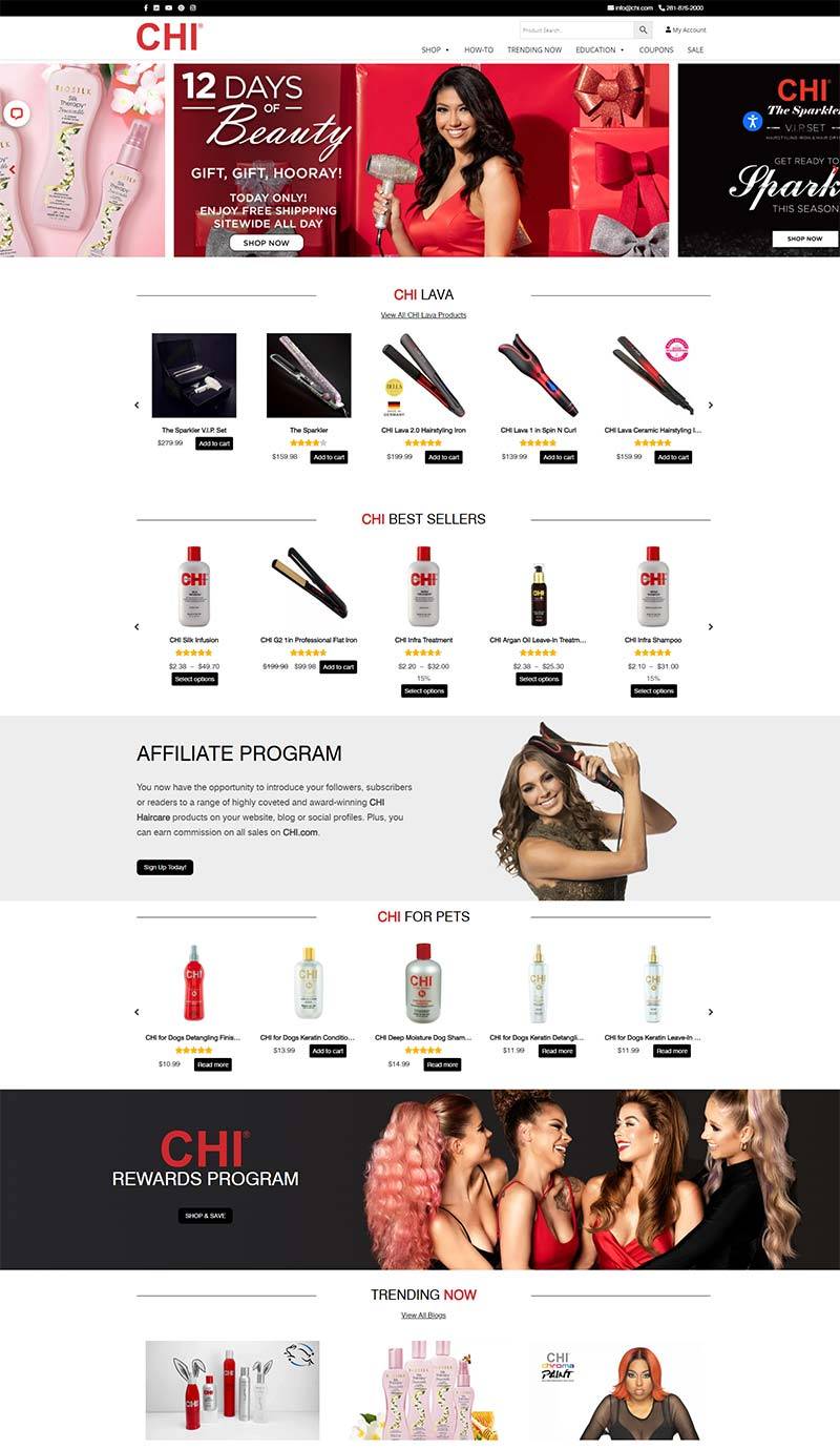 CHI Haircare 美国专业护发产品购物网站