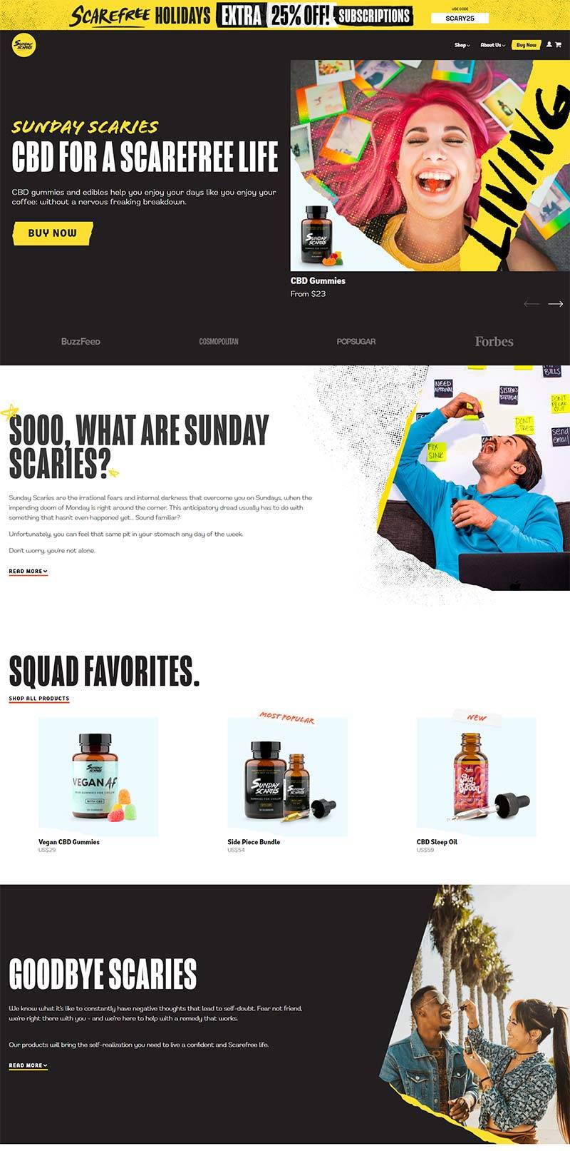 Sunday Scaries 美国CBD健康产品购物网站