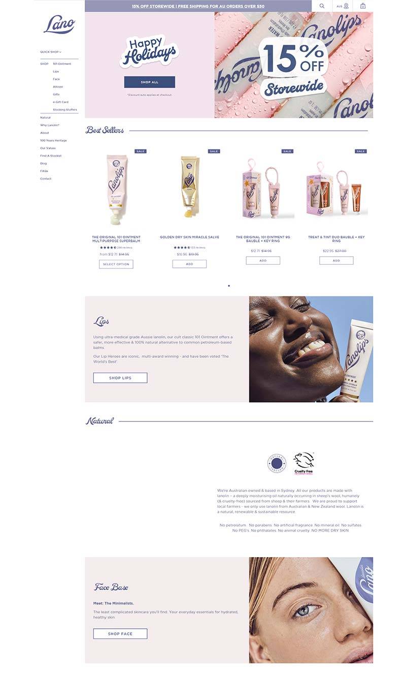 LANO 澳洲羊毛脂保湿护肤品牌购物网站