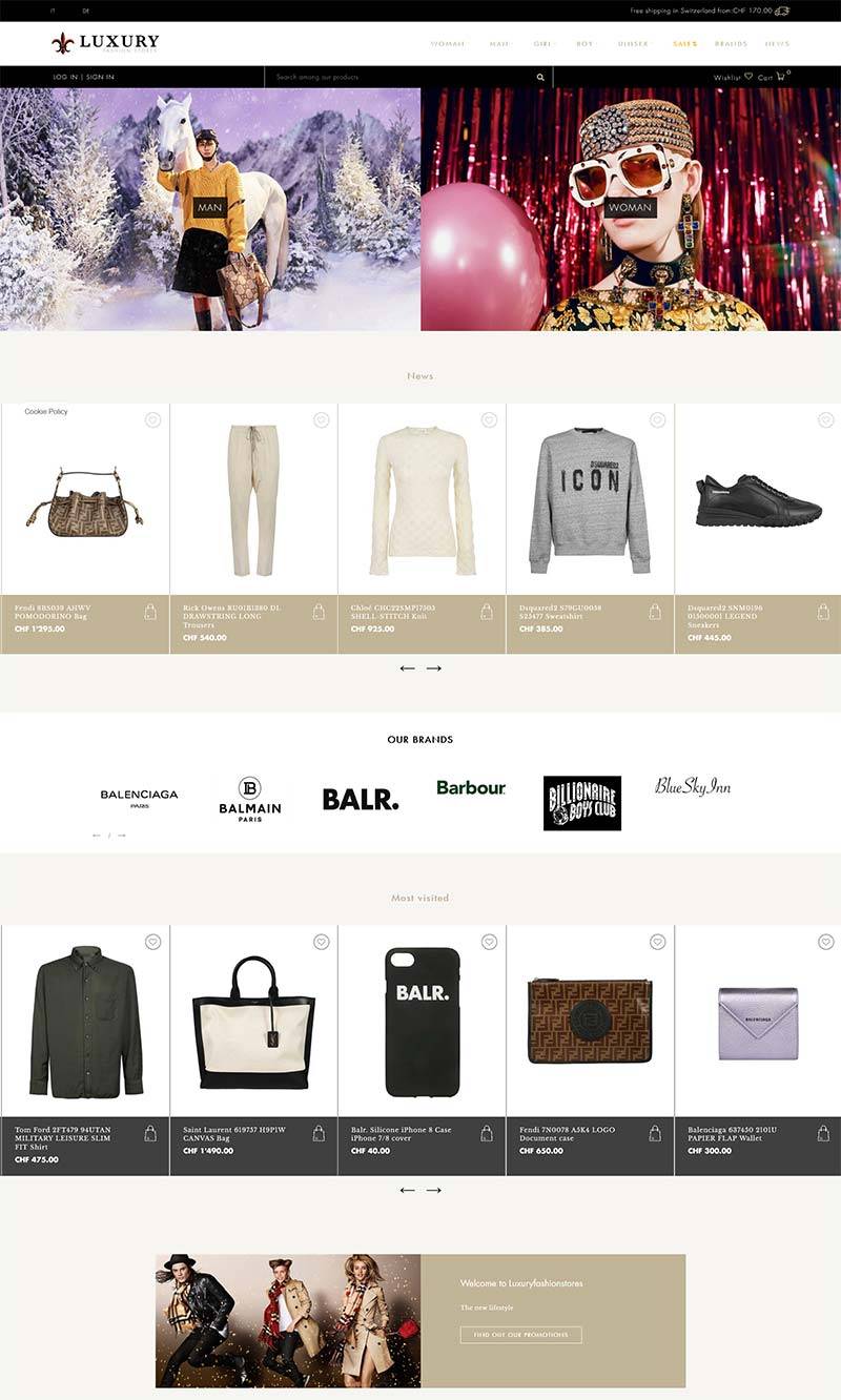 Luxury Fashion 瑞士奢华服饰品牌购物网站