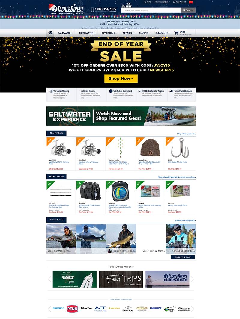 Tackle Direct 美国户外渔具品牌购物网站