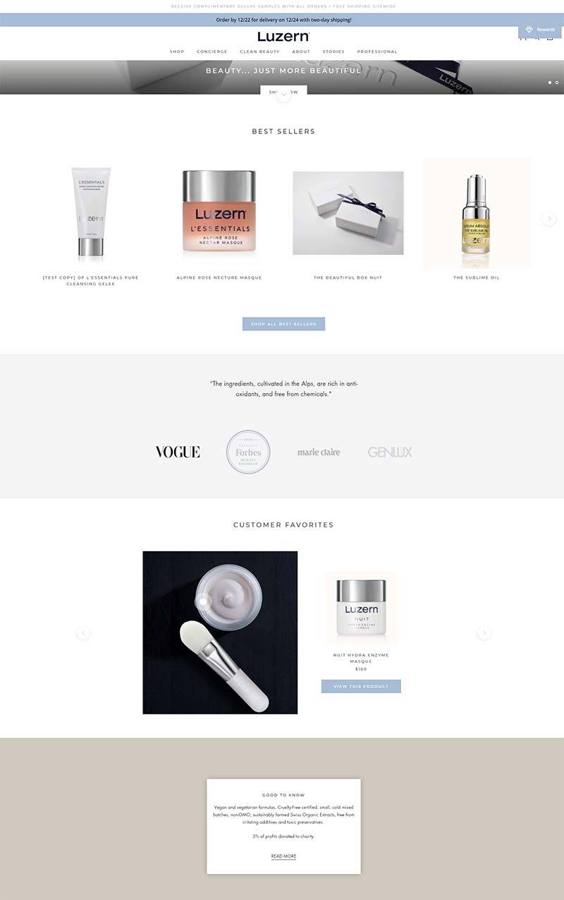 Luzern 美国清洁美容护肤品购物网站