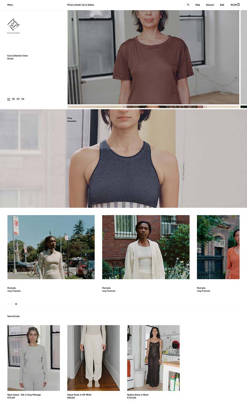 Baserange 法国天然有机女性内衣品牌网站
