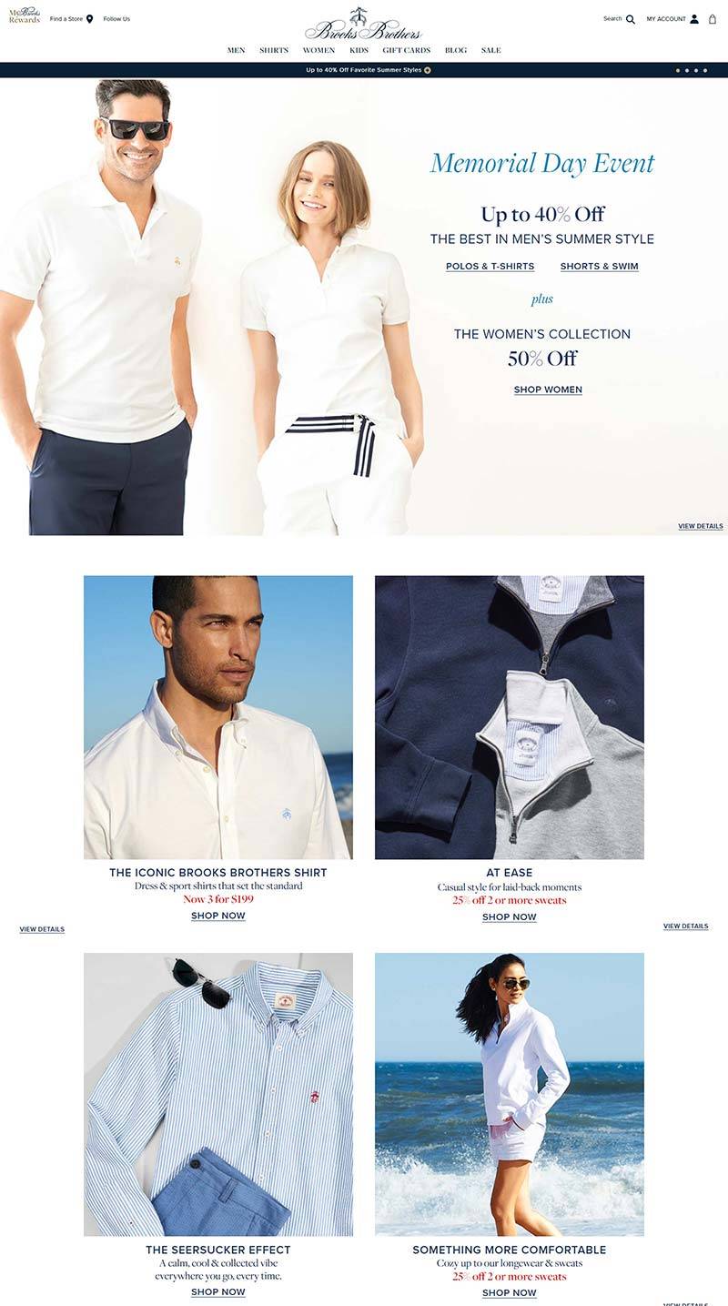 Brooks Brothers 美国知名男士服饰品牌网站