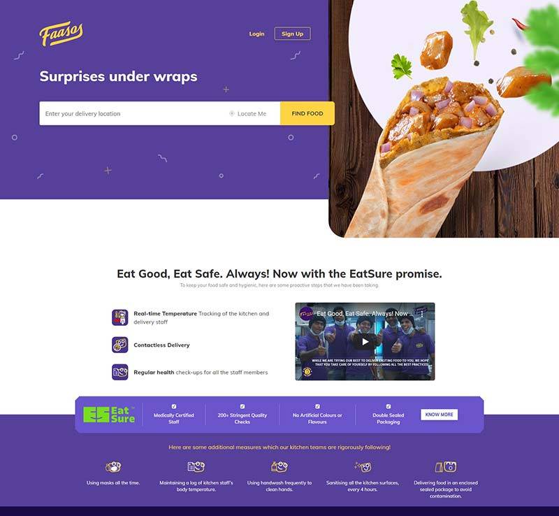 Faasos 印度在线订餐外卖网站