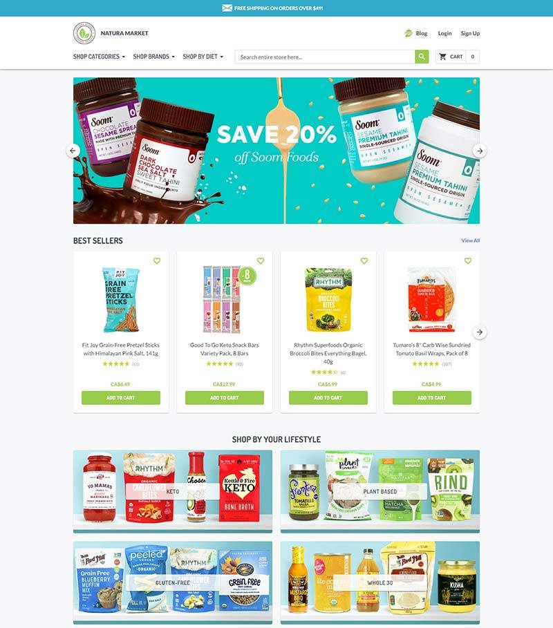 Natura Market 加拿大清洁饮食产品购物网站
