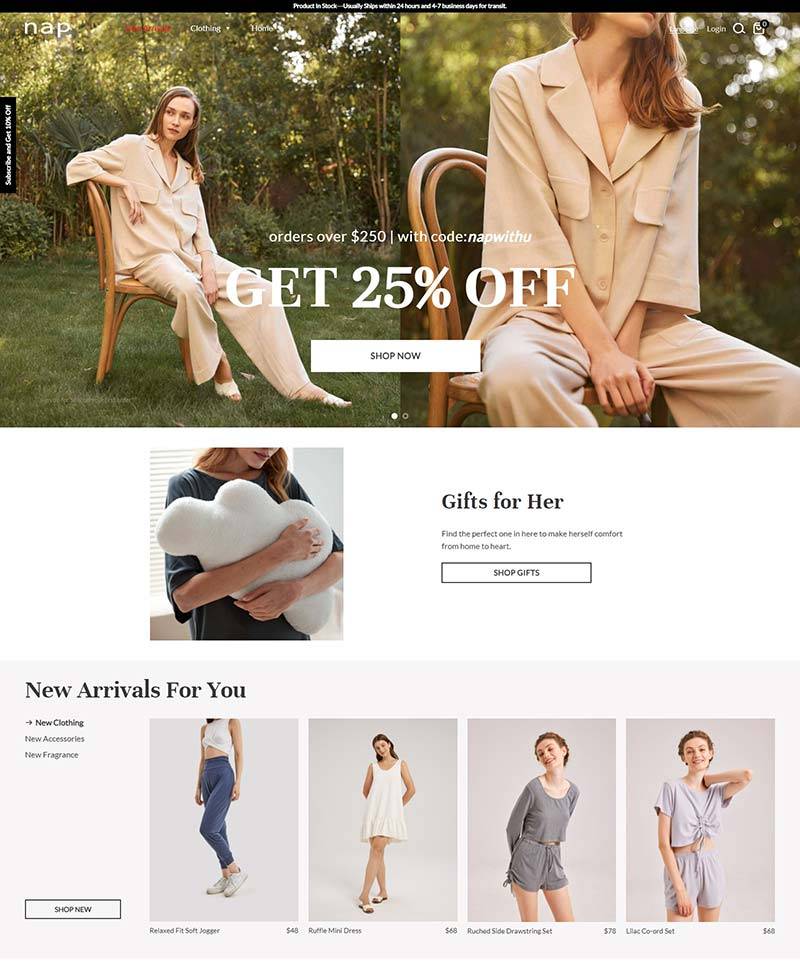 NAP 美国设计师女装品牌购物网站