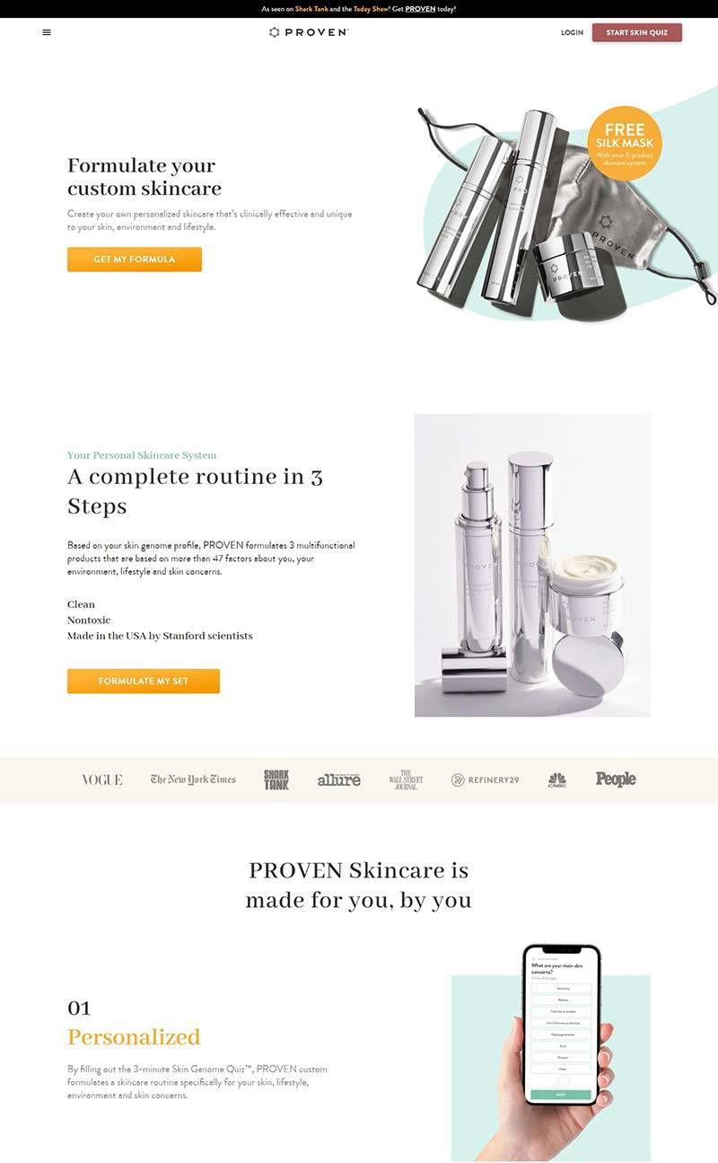 PROVEN Skincare 美国科学护肤品牌购物网站