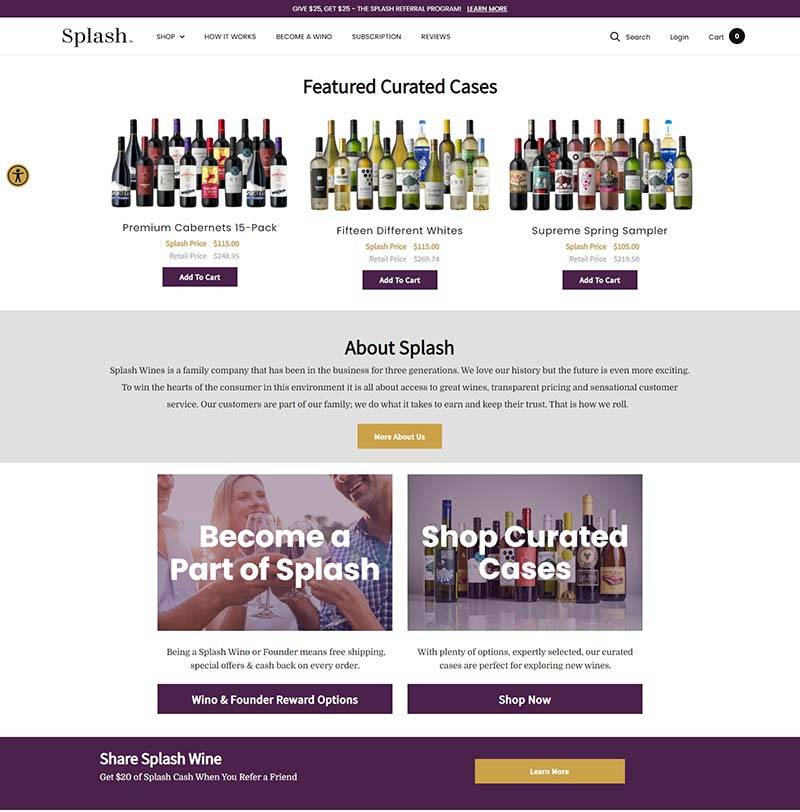 Splash Wines 美国品牌葡萄酒购物网站