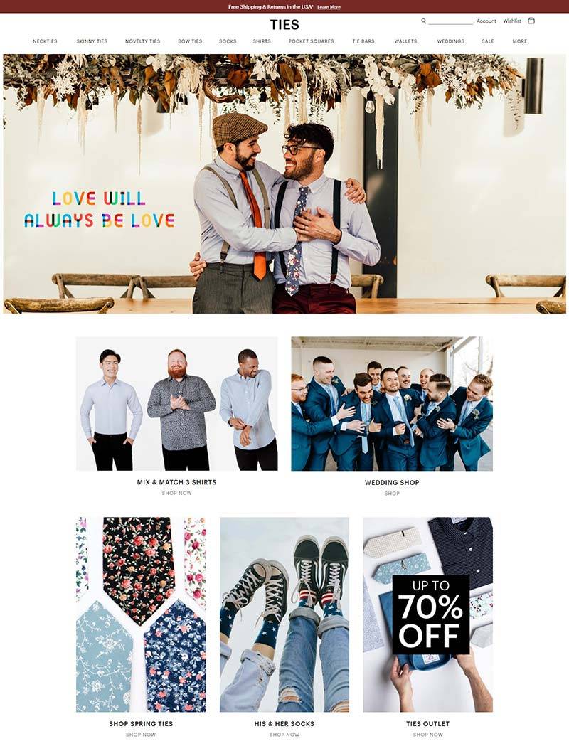 TIES 美国领带配饰品牌购物网站