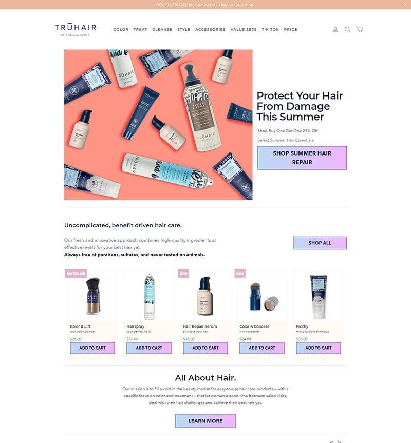 Truhair 美国品牌洗发水海淘购物网站