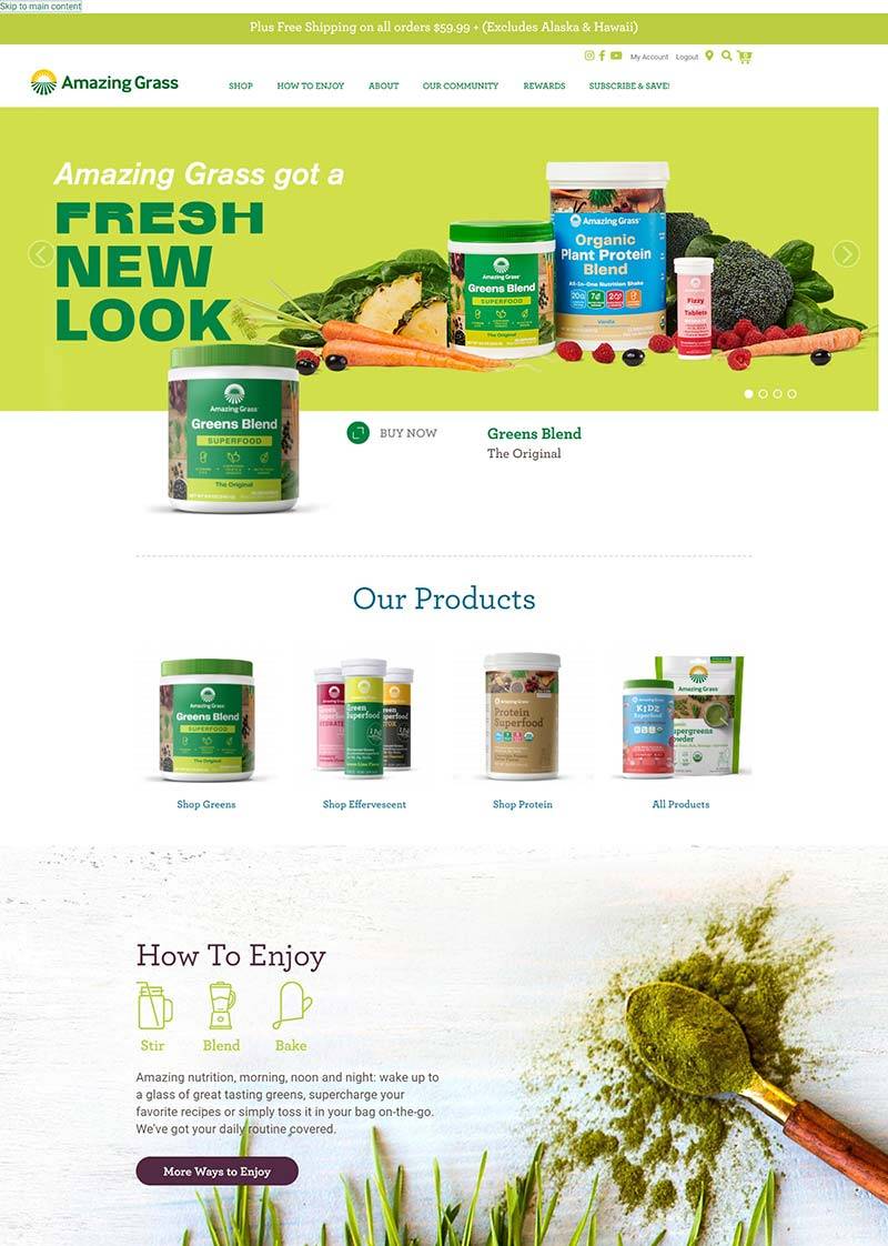 Amazing Grass 美国有机水果蔬菜订购网站