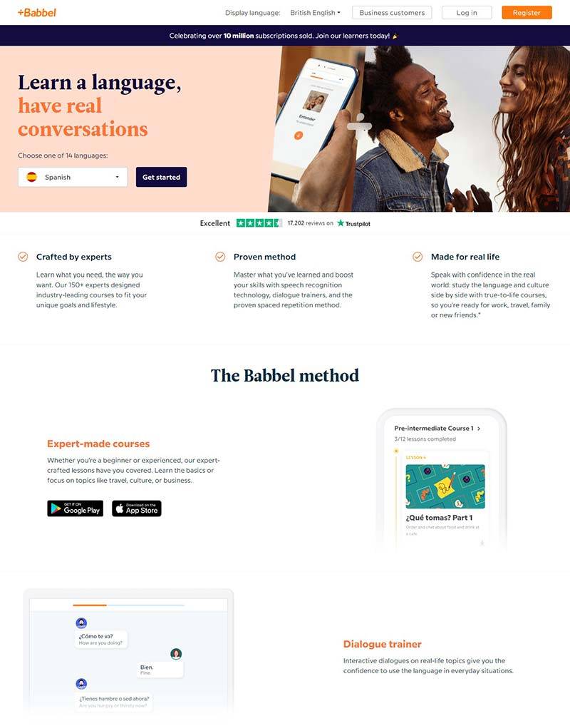 Babbel 德国语言学习平台网站