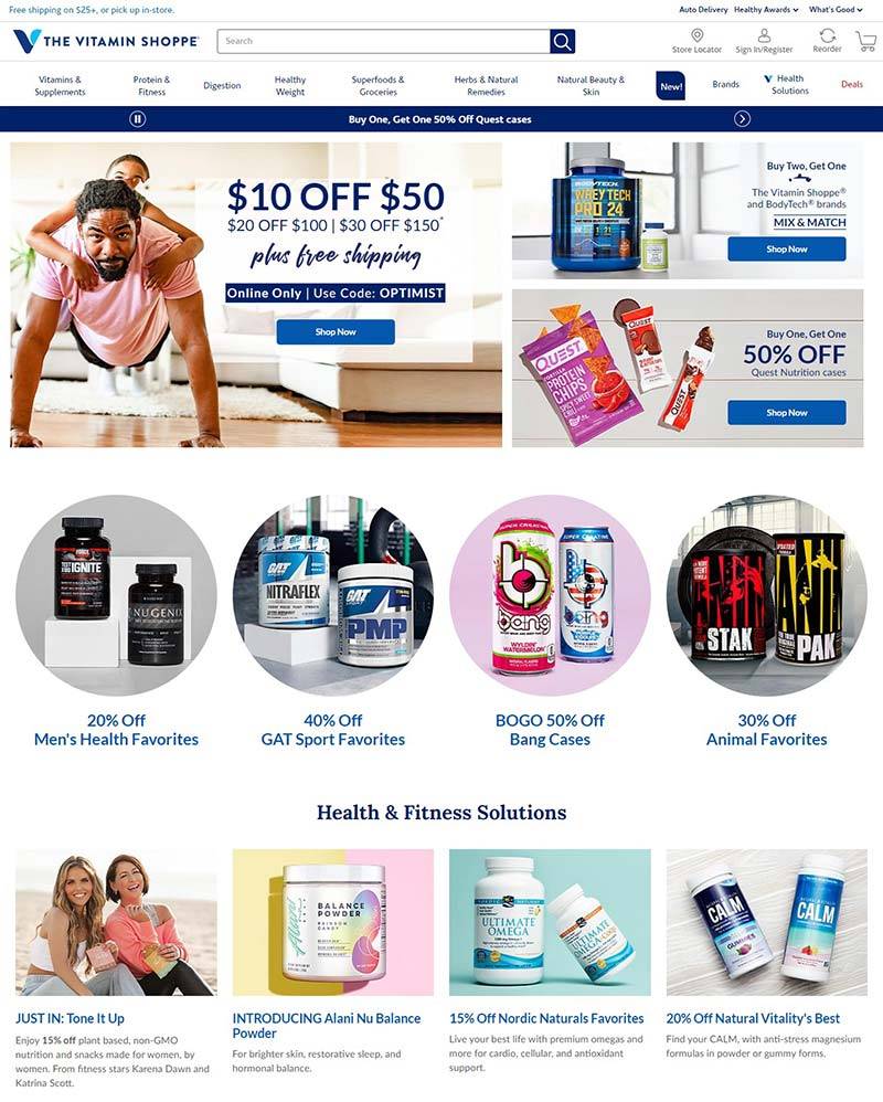 Vitamin Shoppe 美国健康保健品购物网站