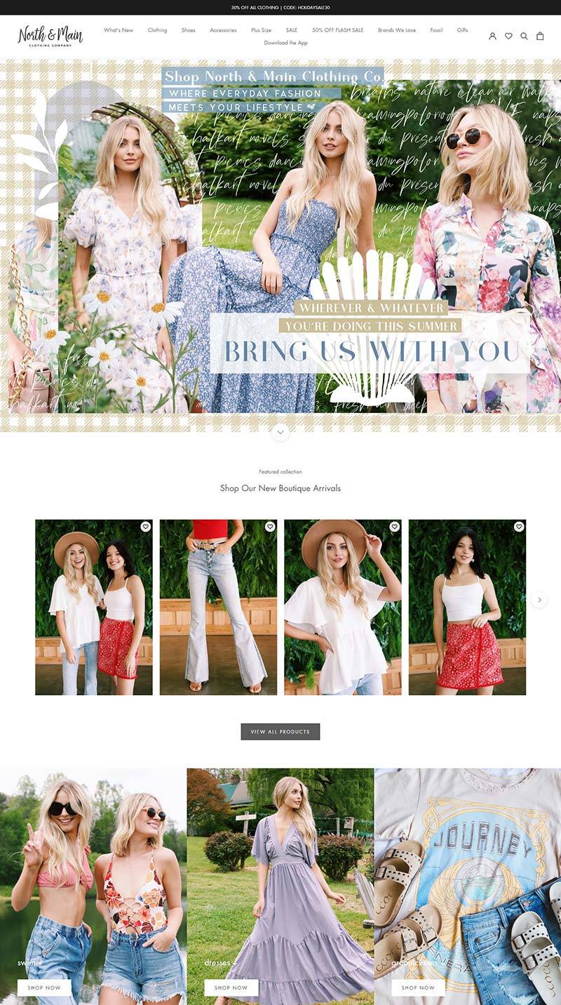 North & Main Clothing Company 美国时尚女装品牌购物网站