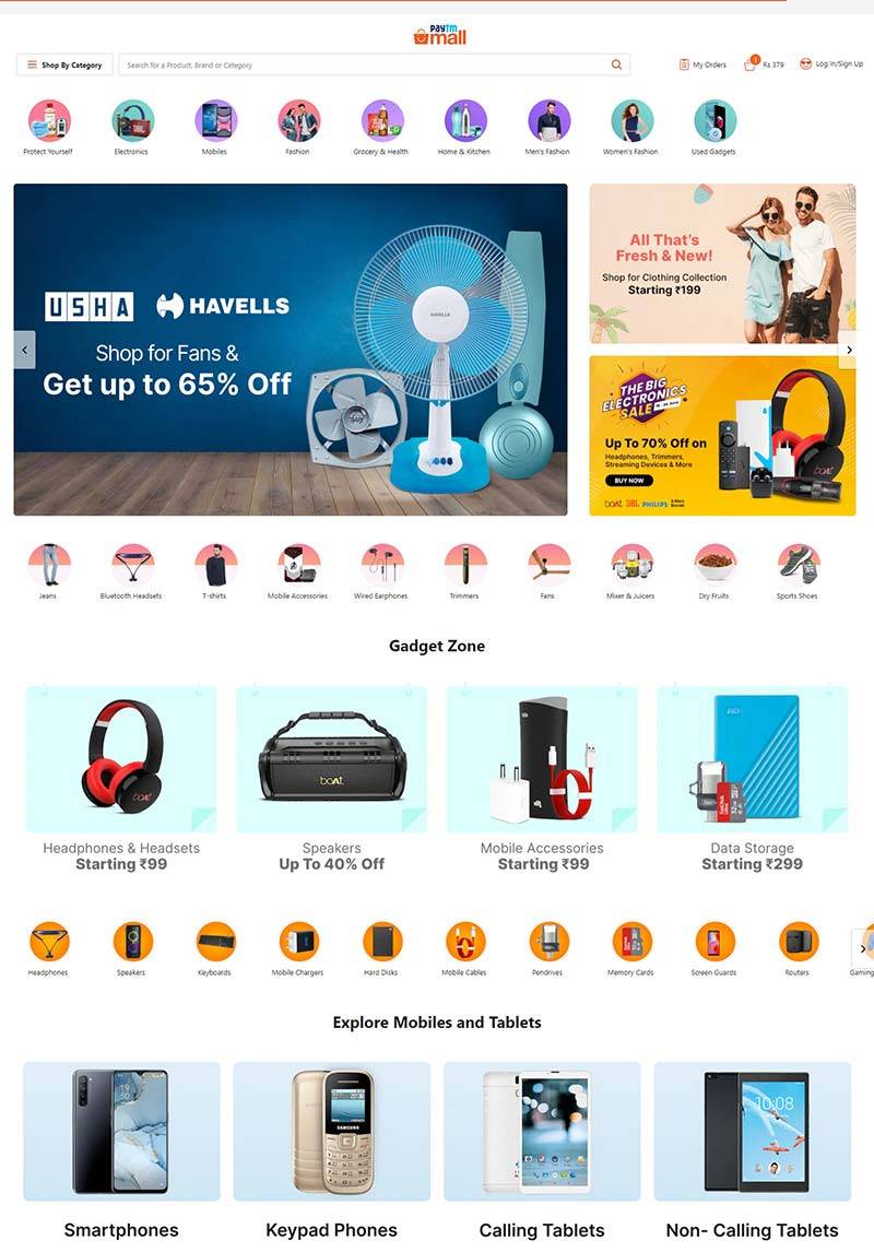 PayTM Mall 印度品牌电子商务平台网站