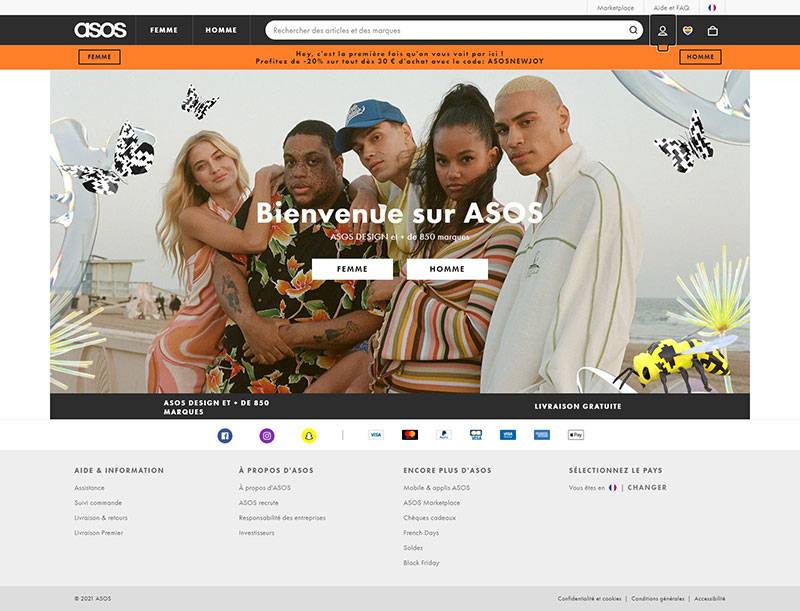 ASOS FR 英国时尚服饰品牌法国官网