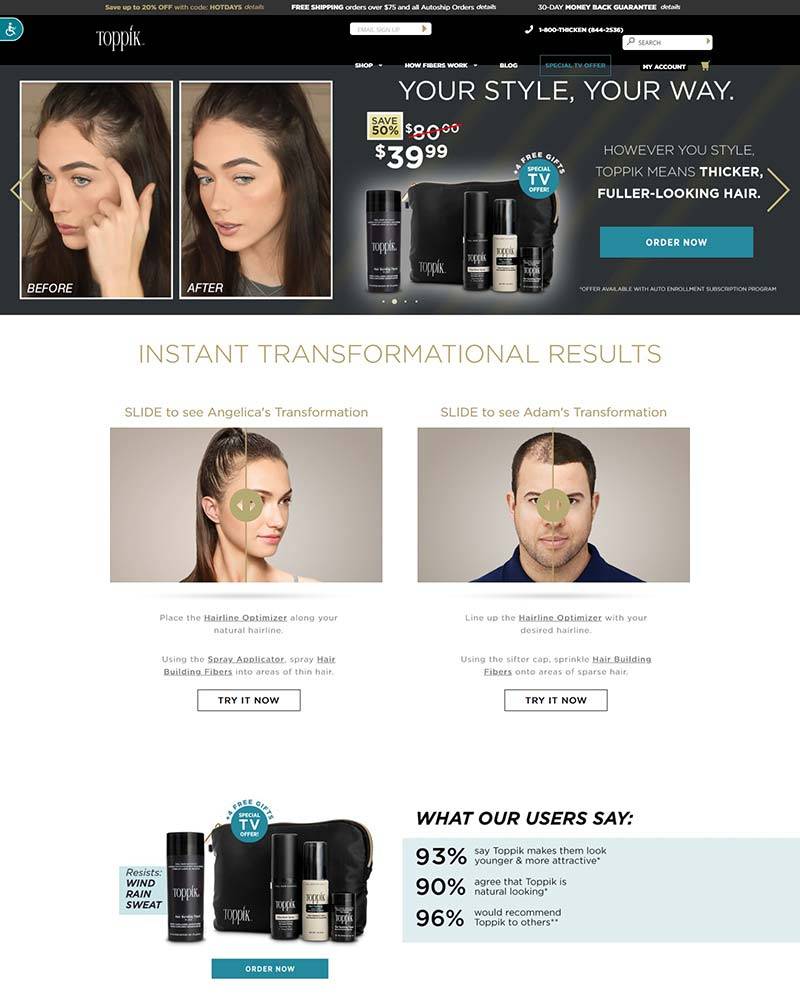 Toppik 美国增发护肤品牌产品购物网站