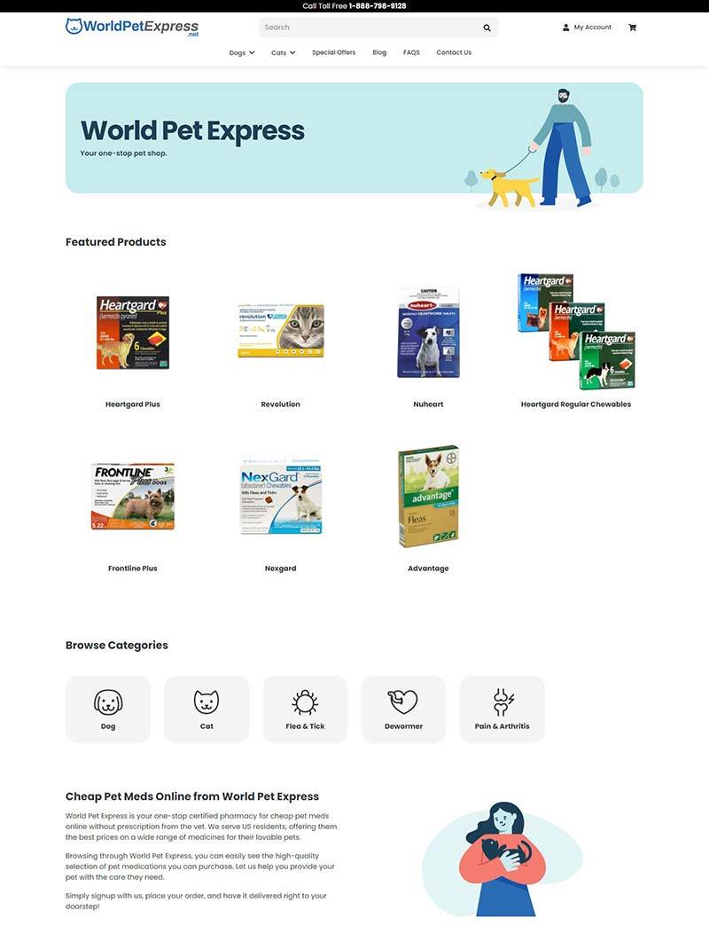 WorldPetExpress 美国宠物药品购物网站