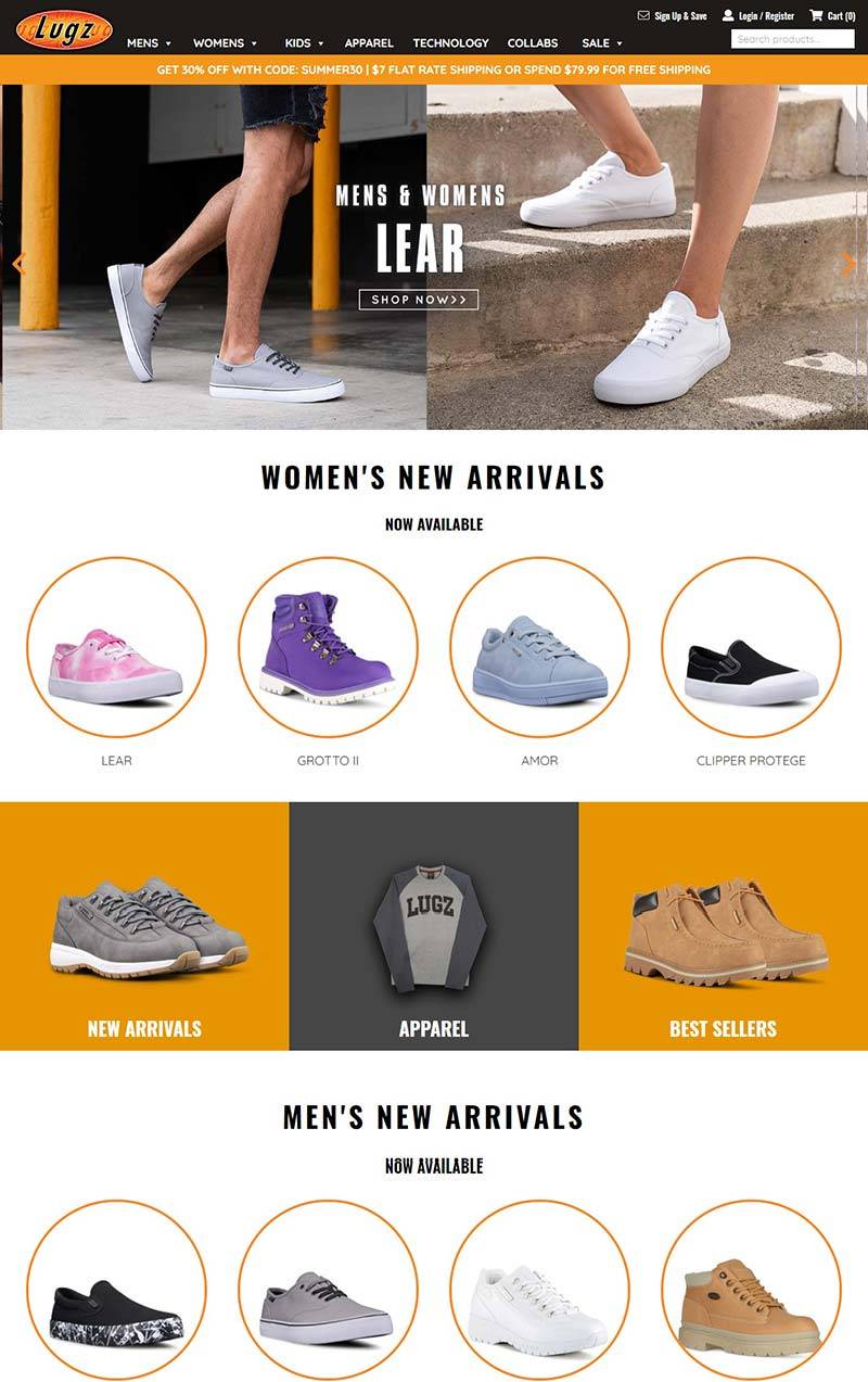 Lugz Footwear 美国品牌男鞋购物网站