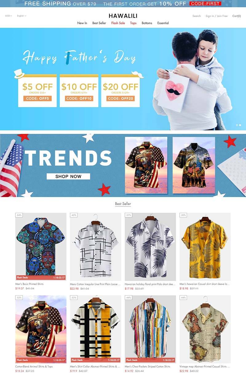 Hawalili 美国男士服装配饰品牌购物网站