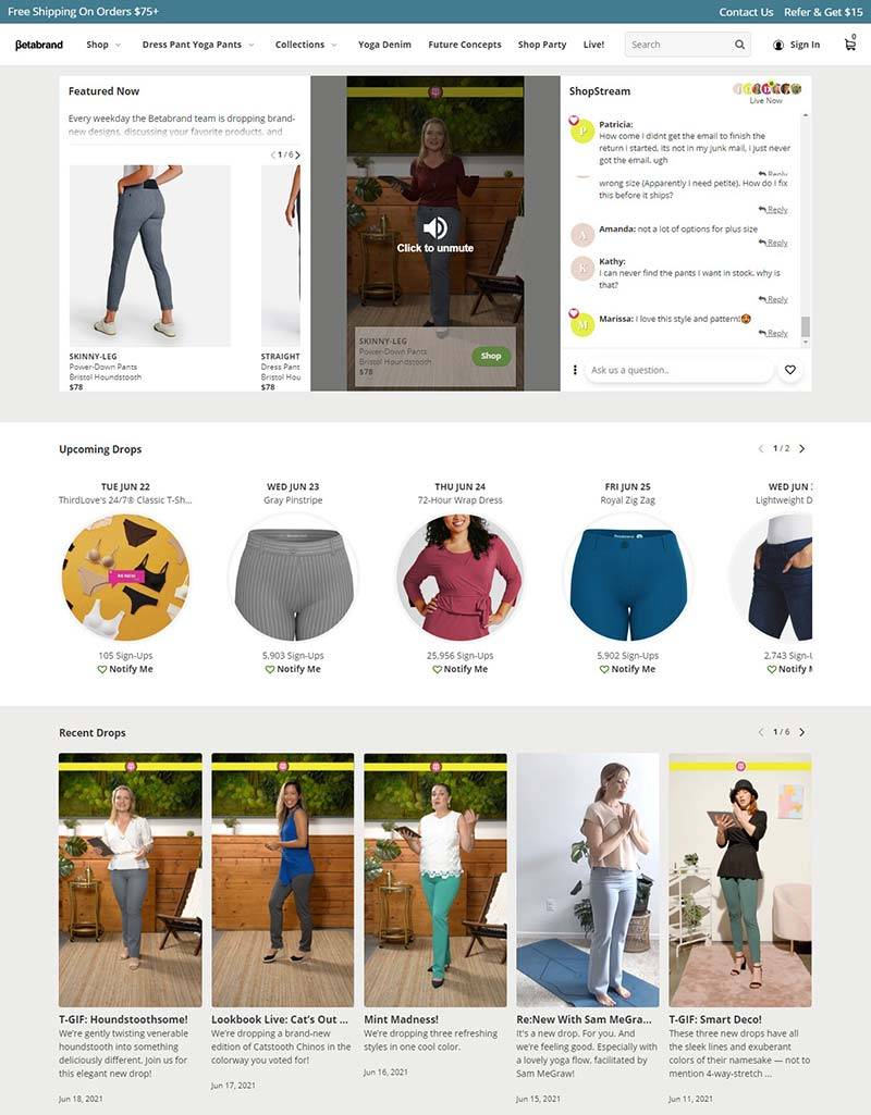 Betabrand 美国瑜伽服饰品牌购物网站