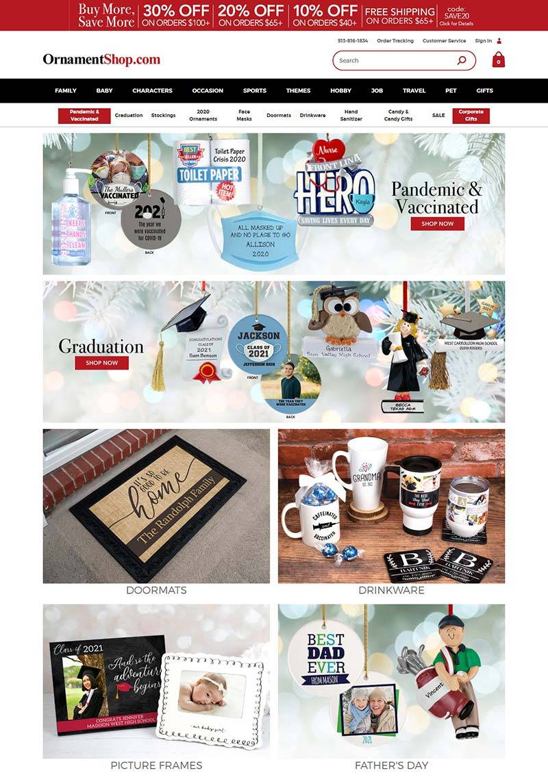 OrnamentShop 美国礼品装饰品牌购物网站