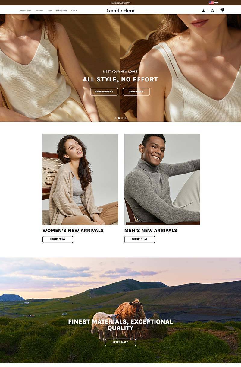 Gentle Herd 美国高端羊绒服饰品牌购物网站