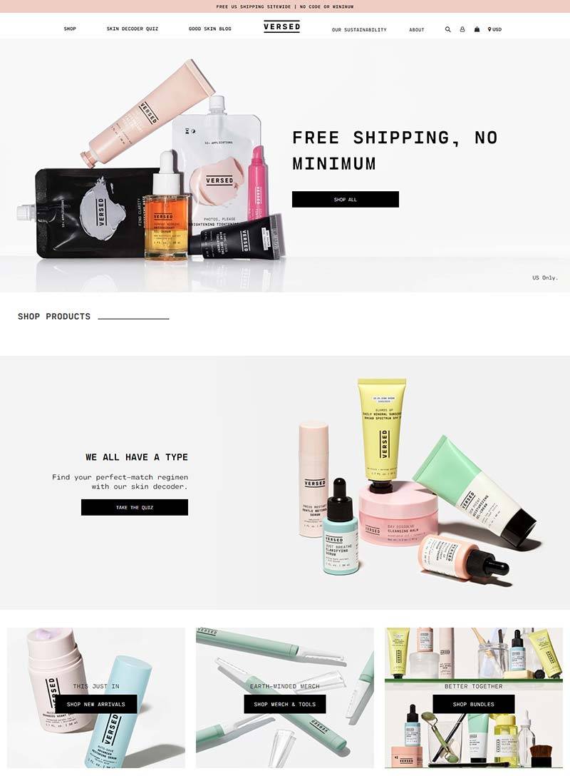 Versed Skin 美国皮肤清洁护理品牌购物网站
