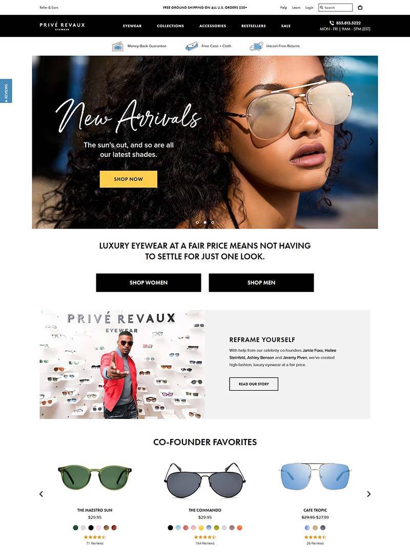 Privé Revaux 美国轻奢太阳镜品牌购物网站