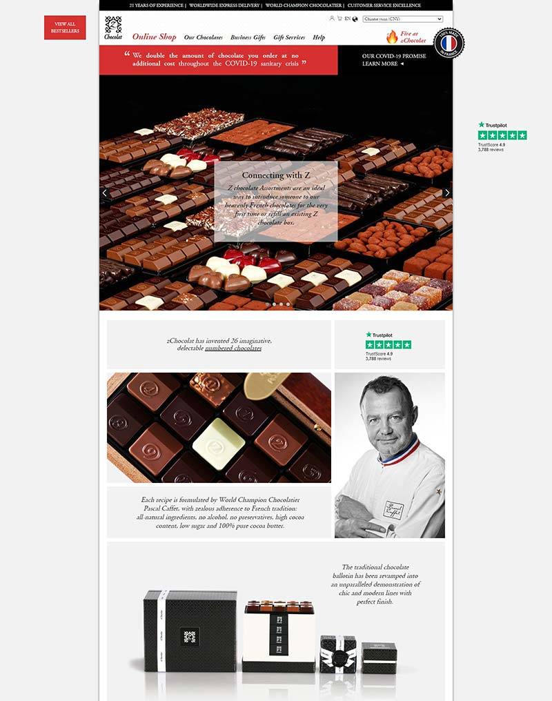 zChocolat 法国手工巧克力品牌购物网站