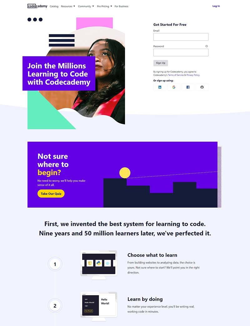 Codecademy 美国程序课程学习网站