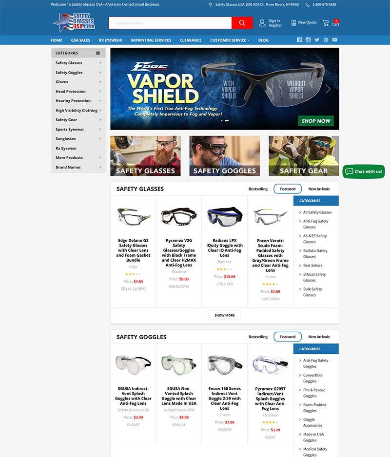 Safety Glasses USA 美国品牌眼镜购物网站