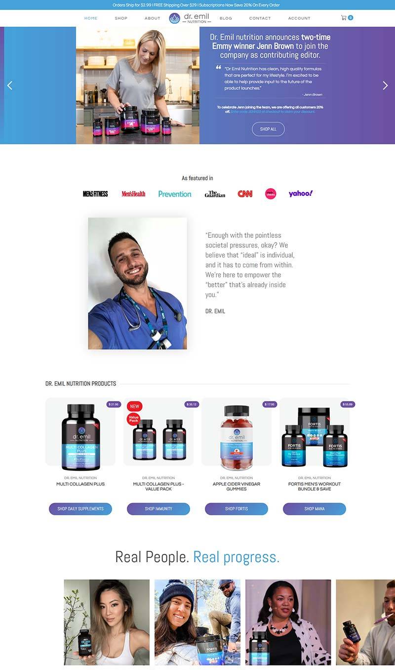 Dr. Emil Nutrition 美国运动营养保健品牌网站