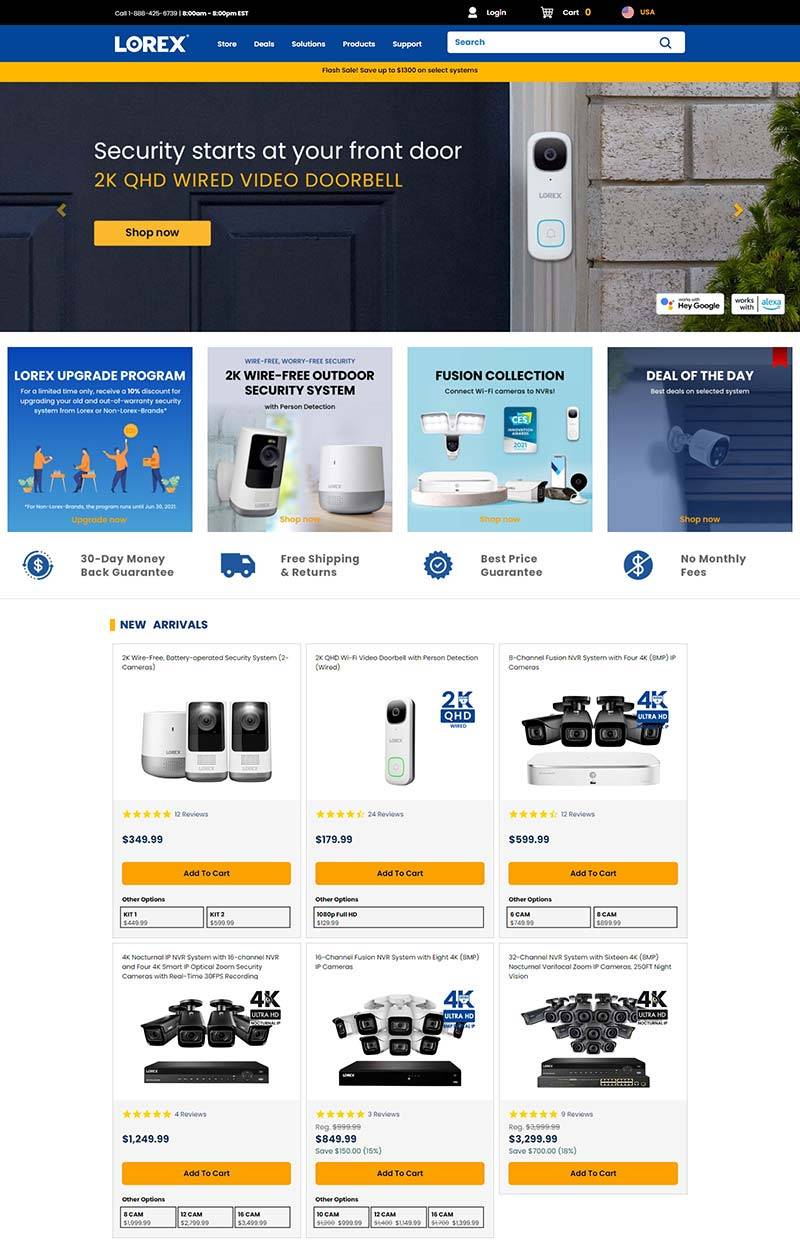 Lorex Technology 美国安全摄像机购物网站