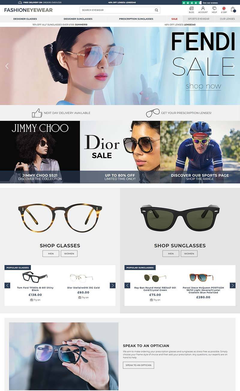 Fashion Eye Wear 英国品牌眼镜太阳镜购物网站