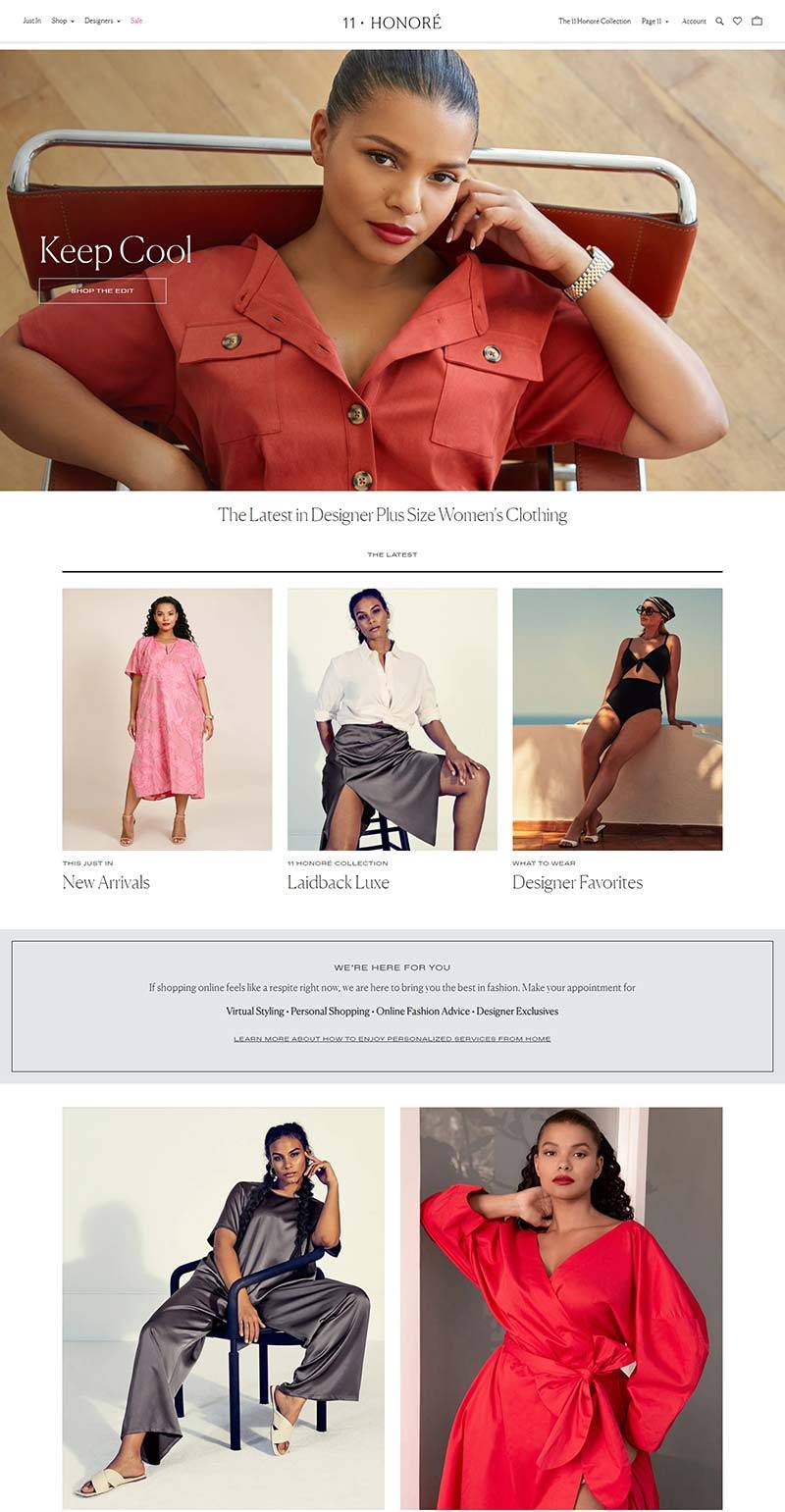 11 Honore 美国大码设计师服饰购物网站
