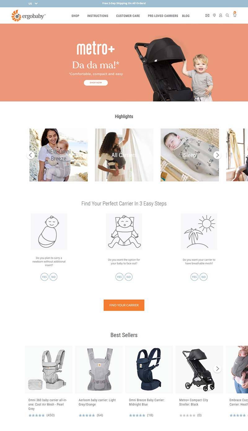 Ergobaby 美国婴儿背带品牌购物网站
