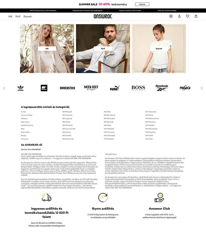 Answear.hu 匈牙利时尚服装配饰品牌网站
