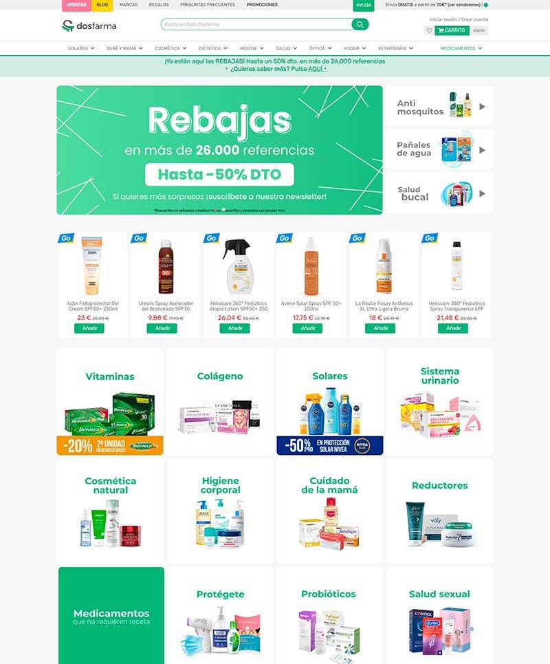 DosFarma 西班牙品牌药房购物网站